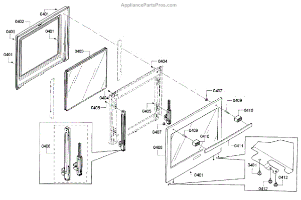 Parts for Bosch HBN8451UC/01: Door Parts - AppliancePartsPros.com