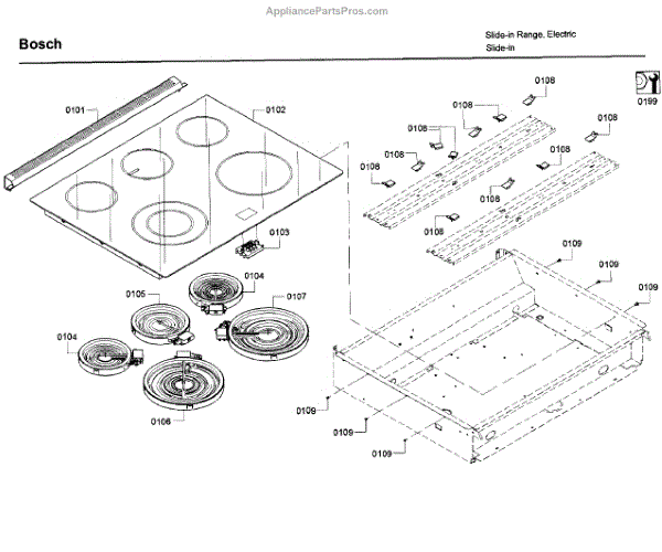 Parts for Bosch HEI8054U/07 Cooktop Parts