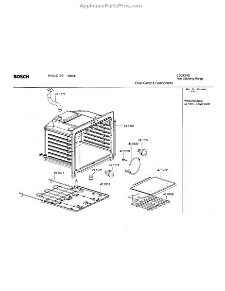 Parts For Bosch Hes U Oven Cavity And Components Parts