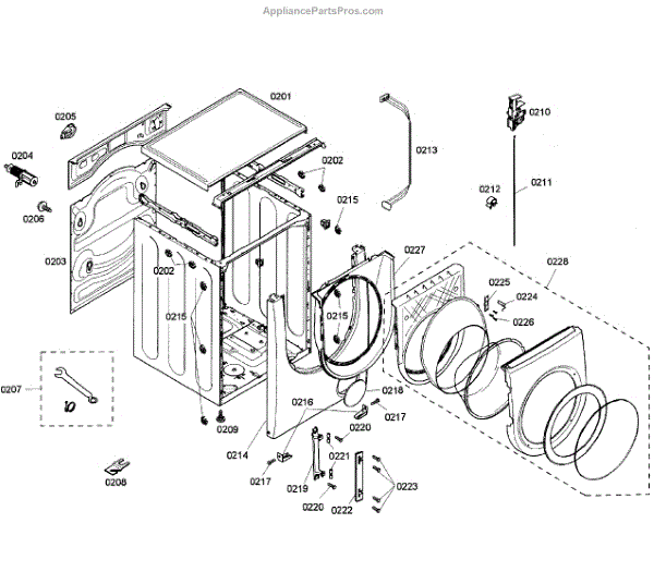 Parts for Bosch WFMC2100UC/01 / Door Parts
