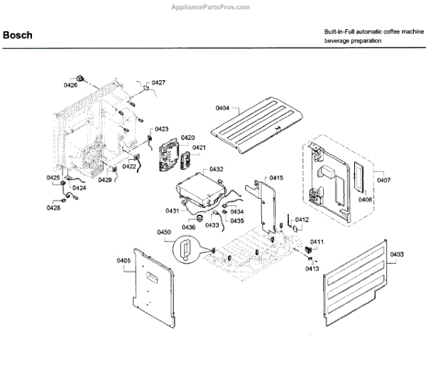 Parts for Bosch BCM8450UC/03 Cover Asy Parts