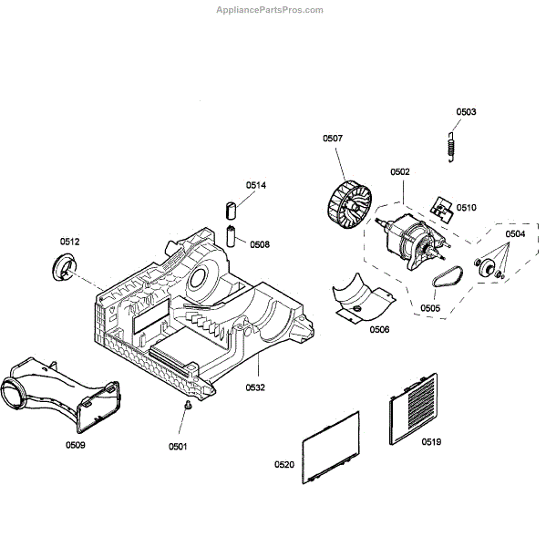 Parts for Bosch WTV76100US/04: Motor Assembly Parts ...