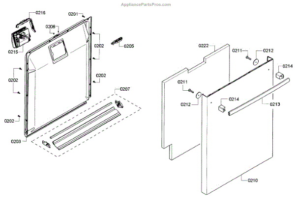 Parts for Bosch SHX4ATF5UC/14: Door Parts - AppliancePartsPros.com