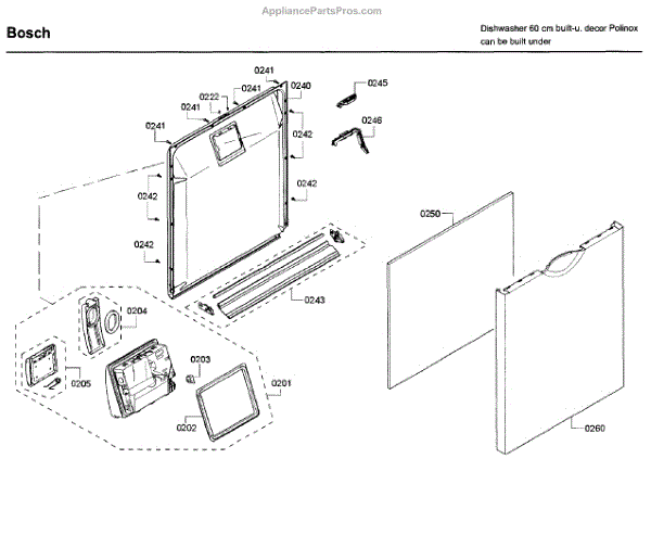 Parts for Bosch SHE3AR72UC/22: Door Parts - AppliancePartsPros.com