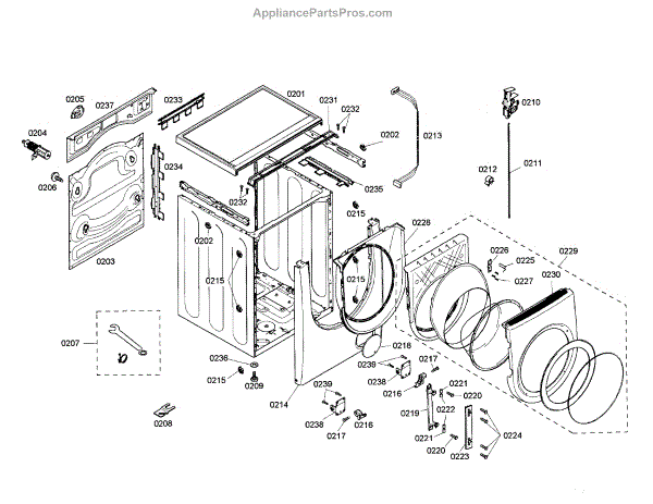 Parts for Bosch WFMC3301UC/02: Cabinet / Door Parts ...