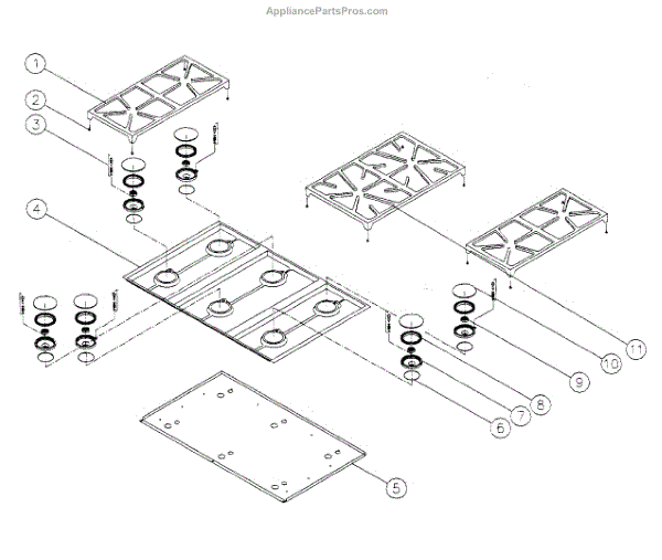 Parts for Dacor ERD36LP Top Frame Parts