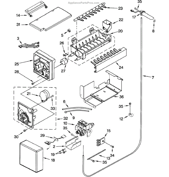 Parts for Dacor EF48DBSS Icemaker Parts
