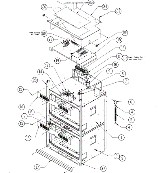 Parts for Dacor MORS227S Oven Assembly Parts