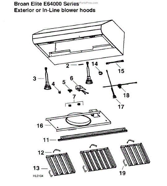 Parts for Broan E64E36SS: Range Hood Parts - AppliancePartsPros.com