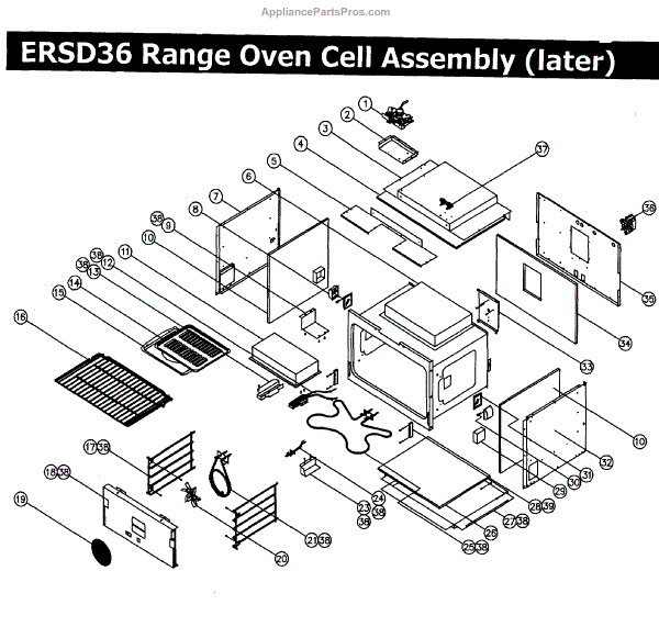 Parts for Dacor ERSD36NG Oven ASSEMBLY,REV2 Parts