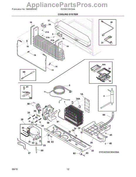 Parts for Electrolux EI23BC35KSAA: Cooling System Parts ...