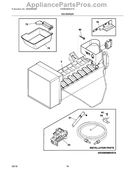 Parts for Electrolux EI28BS80KS7A: Ice Maker Parts - AppliancePartsPros.com