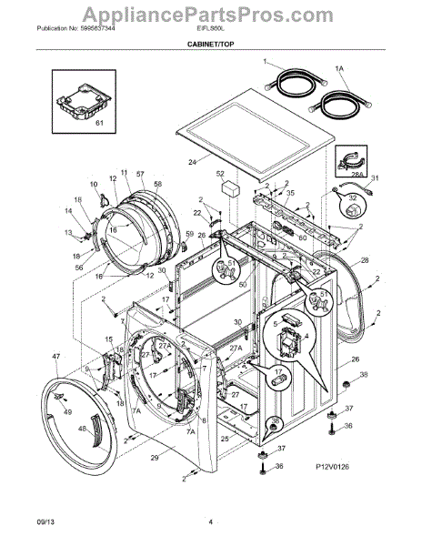 Parts for Electrolux EIFLS60LT1: Cabinet / Top Parts ...