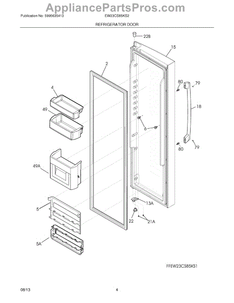 Parts for Electrolux EW23CS85KS2: Refrigerator Door Parts ...