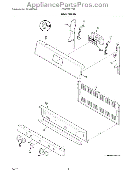 Parts for Frigidaire FFGF3051TSA: Backguard Parts - AppliancePartsPros.com