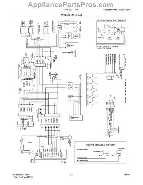 Parts for Frigidaire FFHS2311PF5: Wiring Diagram Parts ...