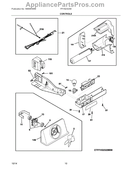 Parts for Frigidaire FFHS2322MBFA: Controls Parts - AppliancePartsPros.com