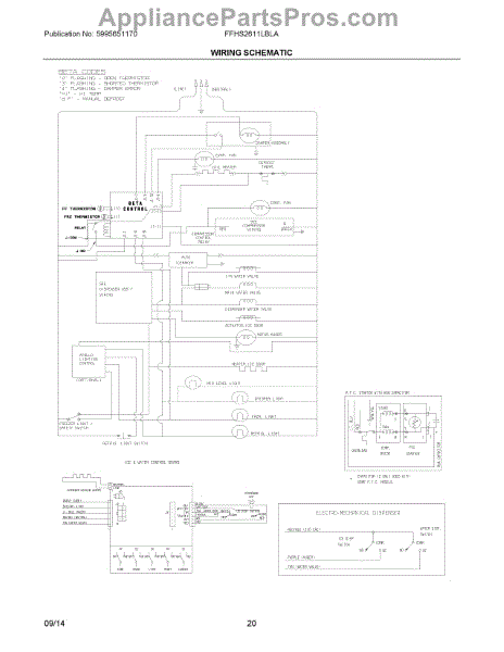 Parts for Frigidaire FFHS2611LBLA: Wiring Schematic Parts