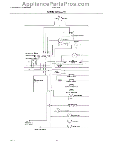 Parts for Frigidaire FFHS2611LBRA: Wiring Schematic Parts ...