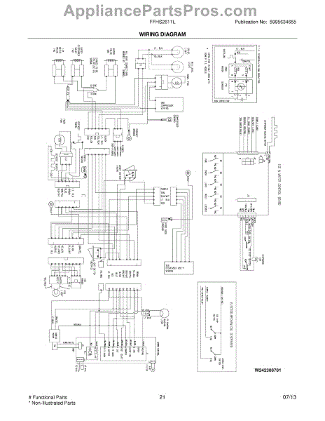 Parts for Frigidaire FFHS2611LWB: Wiring Diagram Parts ...