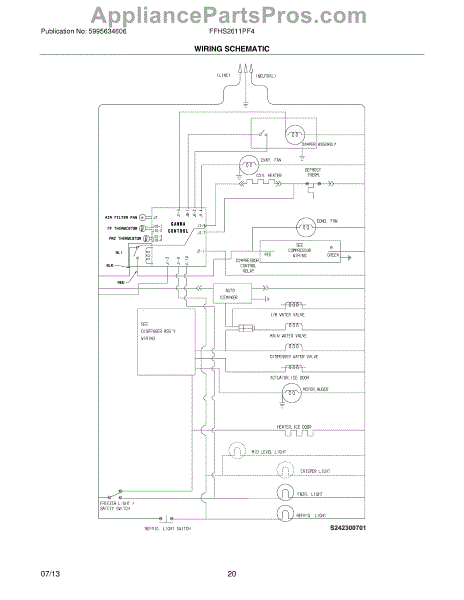 Parts for Frigidaire FFHS2611PF4: Wiring Schematic Parts ...