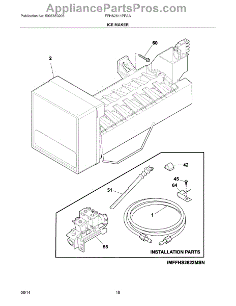 Parts for Frigidaire FFHS2611PFAA: Ice Maker Parts - AppliancePartsPros.com