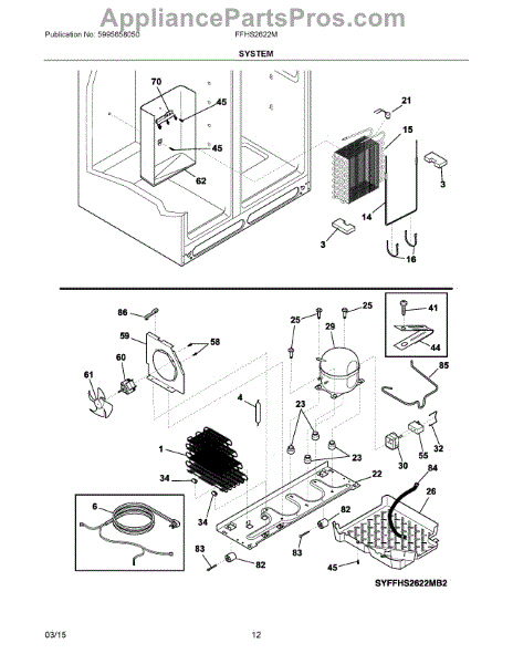 Parts for Frigidaire FFHS2622MWNA: System Parts - AppliancePartsPros.com