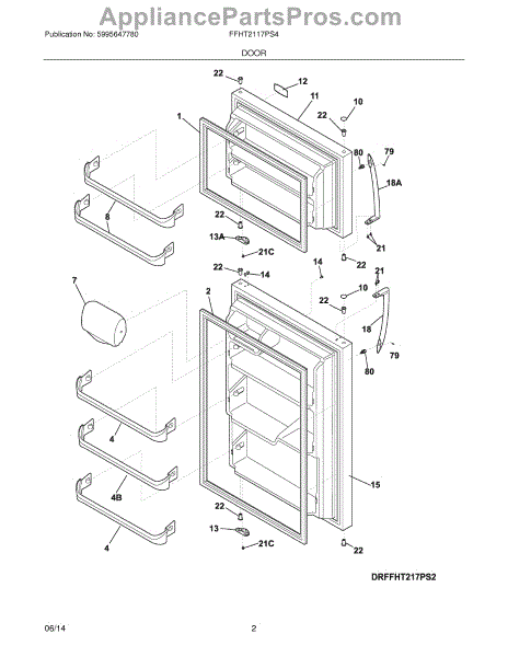 Parts for Frigidaire FFHT2117PS4: Doors Parts - AppliancePartsPros.com