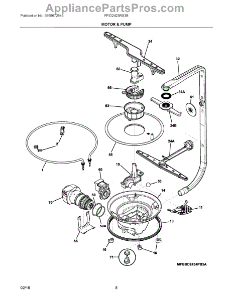 Parts for Frigidaire FFID2423RS3B: Motor & Pump Parts ...