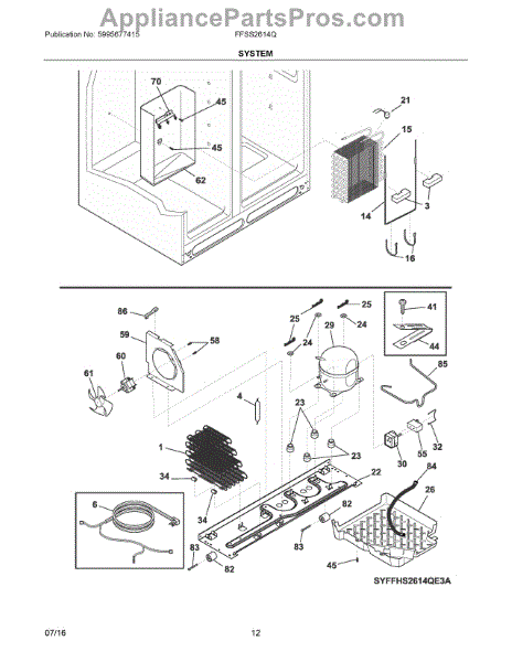 Parts for Frigidaire FFSS2614QP6A: System Parts - AppliancePartsPros.com