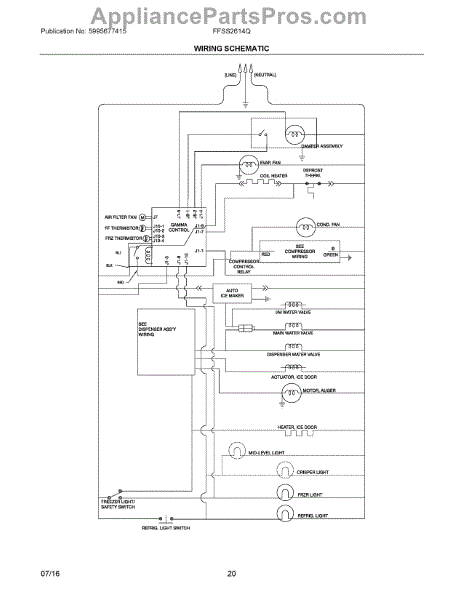 Parts for Frigidaire FFSS2614QS6A: Wiring Schematic Parts ...