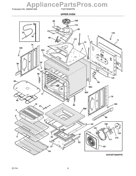 Parts for Frigidaire FGET3065PFB: Upper Oven Parts - AppliancePartsPros.com