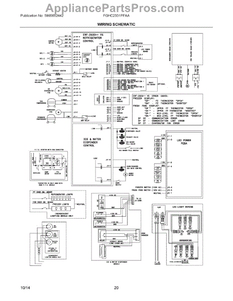 Parts for Frigidaire FGHC2331PFAA: Wiring Schematic Parts ...