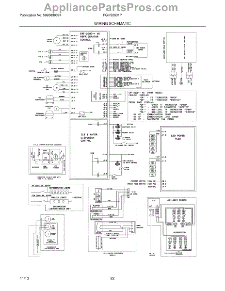 Parts For Frigidaire Fghs2631pf3: Wiring Schematic Parts 