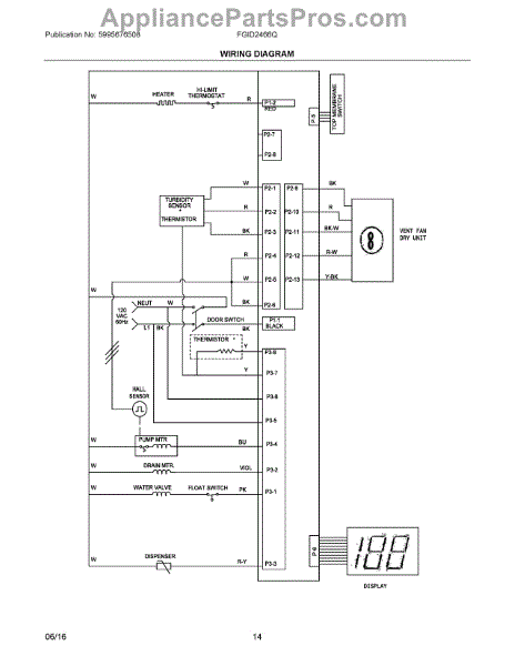 Parts for Frigidaire FGID2466QF5A: Wiring Diagram Parts ...