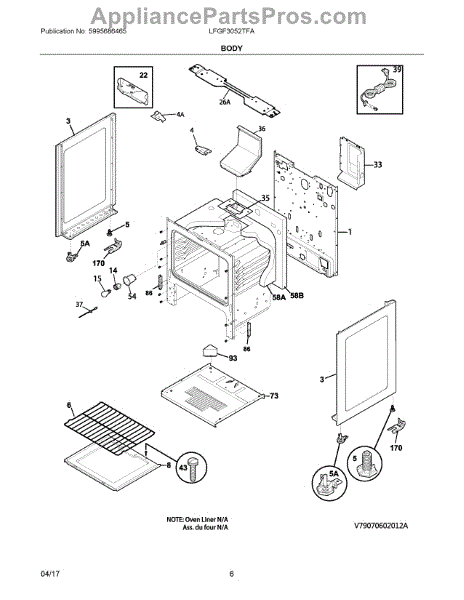 Parts for Frigidaire LFGF3052TFA: Body Parts - AppliancePartsPros.com