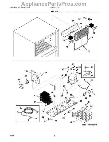 Parts for Frigidaire LFTR1814LWL: System Parts - AppliancePartsPros.com