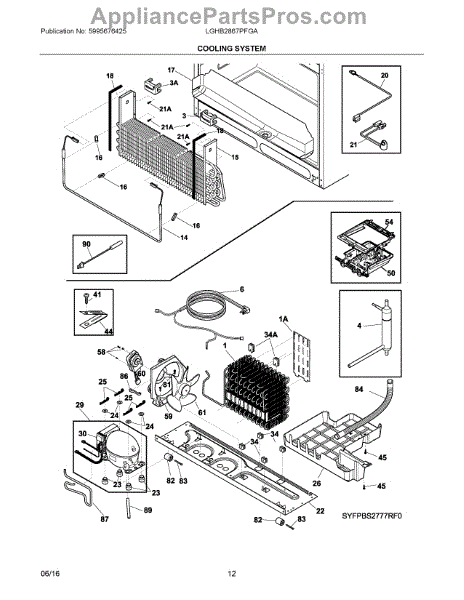 Parts for Frigidaire LGHB2867PFGA: Cooling System Parts ...