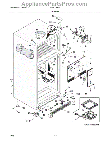 Parts for Frigidaire LGHT1846QF1: Cabinet Parts - AppliancePartsPros.com