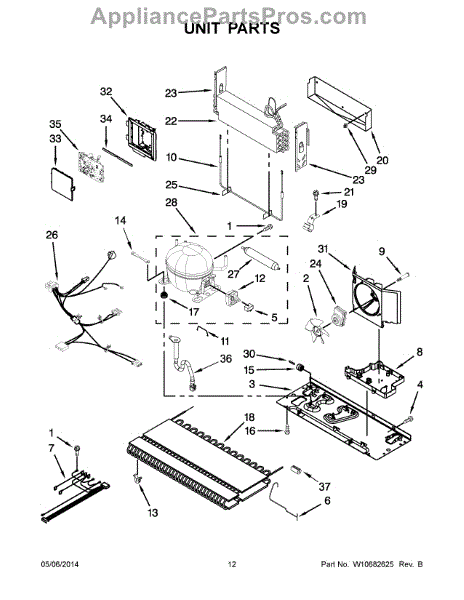 Parts for KitchenAid KBFS22ECMS00: Unit Parts - AppliancePartsPros.com