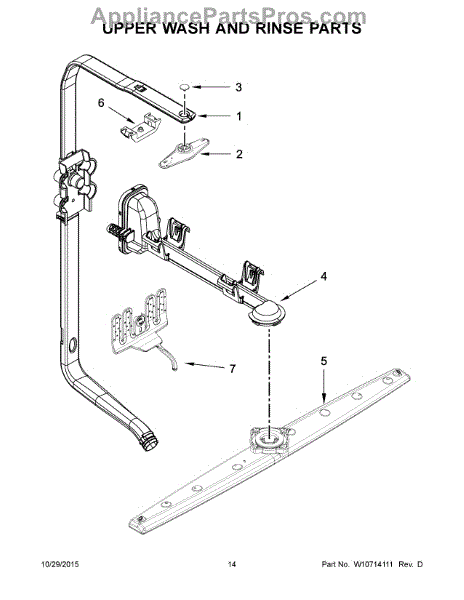 Parts for KitchenAid KDTM354DSS0: Upper Wash and Rinse Parts