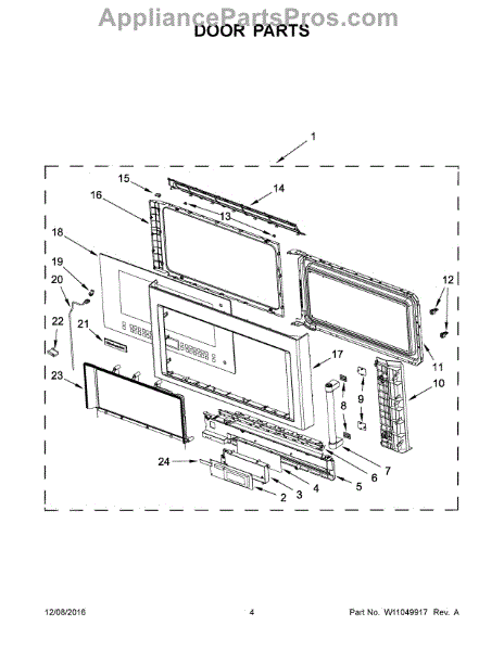 Parts for KitchenAid KMHC319ESS2: Door Parts - AppliancePartsPros.com