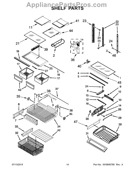 Parts for KitchenAid KRFF302EBS00: Shelf Parts - AppliancePartsPros.com