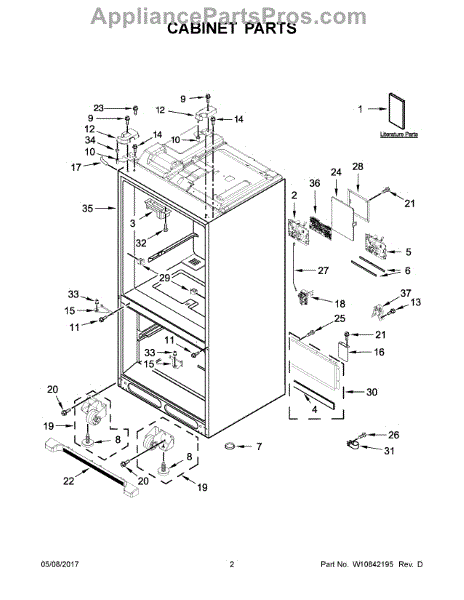 Parts for KitchenAid KRFF507EBL01: Cabinet Parts - AppliancePartsPros.com