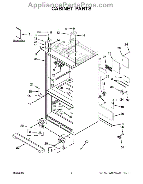 Parts for KitchenAid KRMF706EBS00: Cabinet Parts - AppliancePartsPros.com