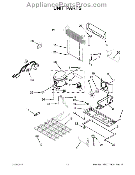 Parts for KitchenAid KRMF706EBS00: Unit Parts - AppliancePartsPros.com