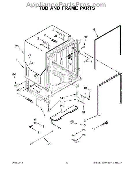 Parts for Maytag MDB4949SDH0: Tub and Frame Parts - AppliancePartsPros.com