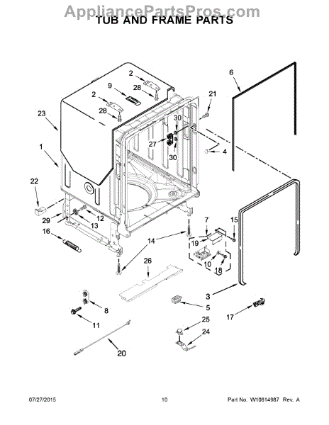 Parts for Maytag MDB4949SDH2: Tub and Frame Parts - AppliancePartsPros.com