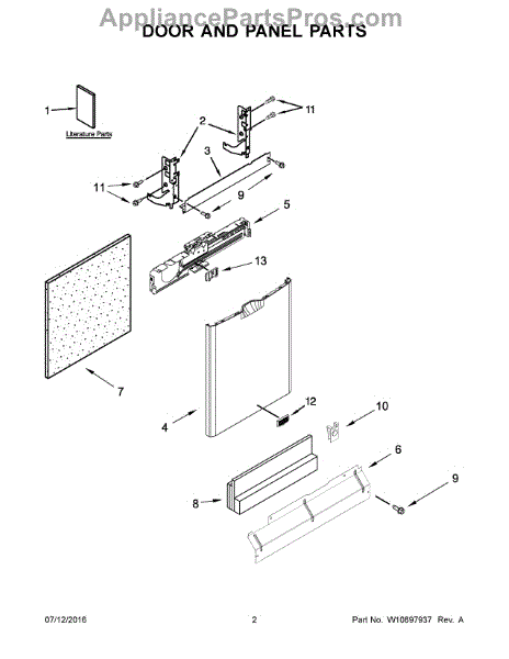 Parts for Maytag MDB4949SDH3: Door and Panel Parts - AppliancePartsPros.com