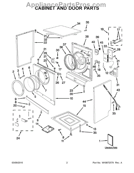 Parts for Maytag MED7500YW2: Cabinet and Door Parts ...